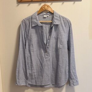 Gap Blue-White Striped Popover Shirt